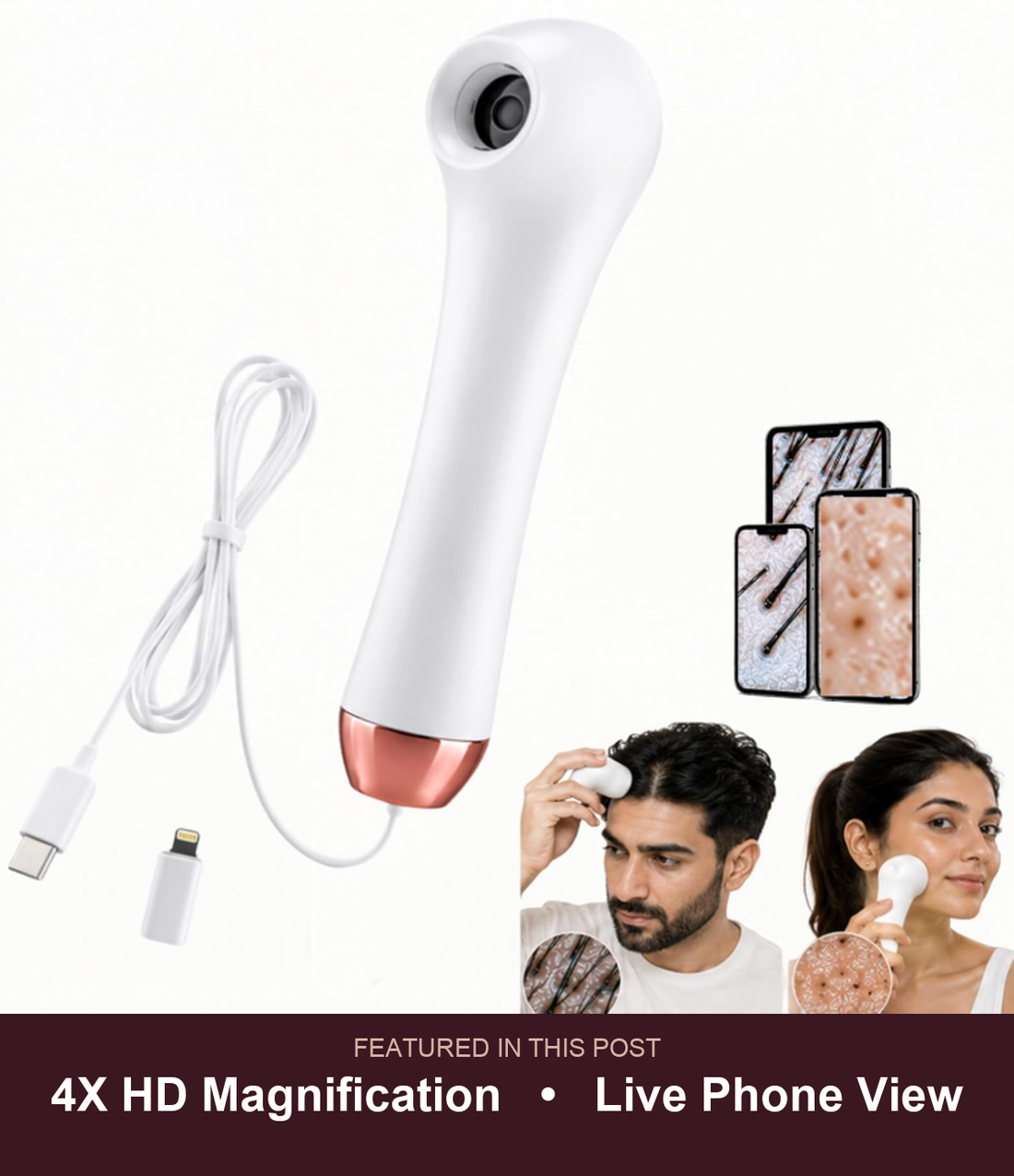LumiScope 4X HD magnification and live phone view