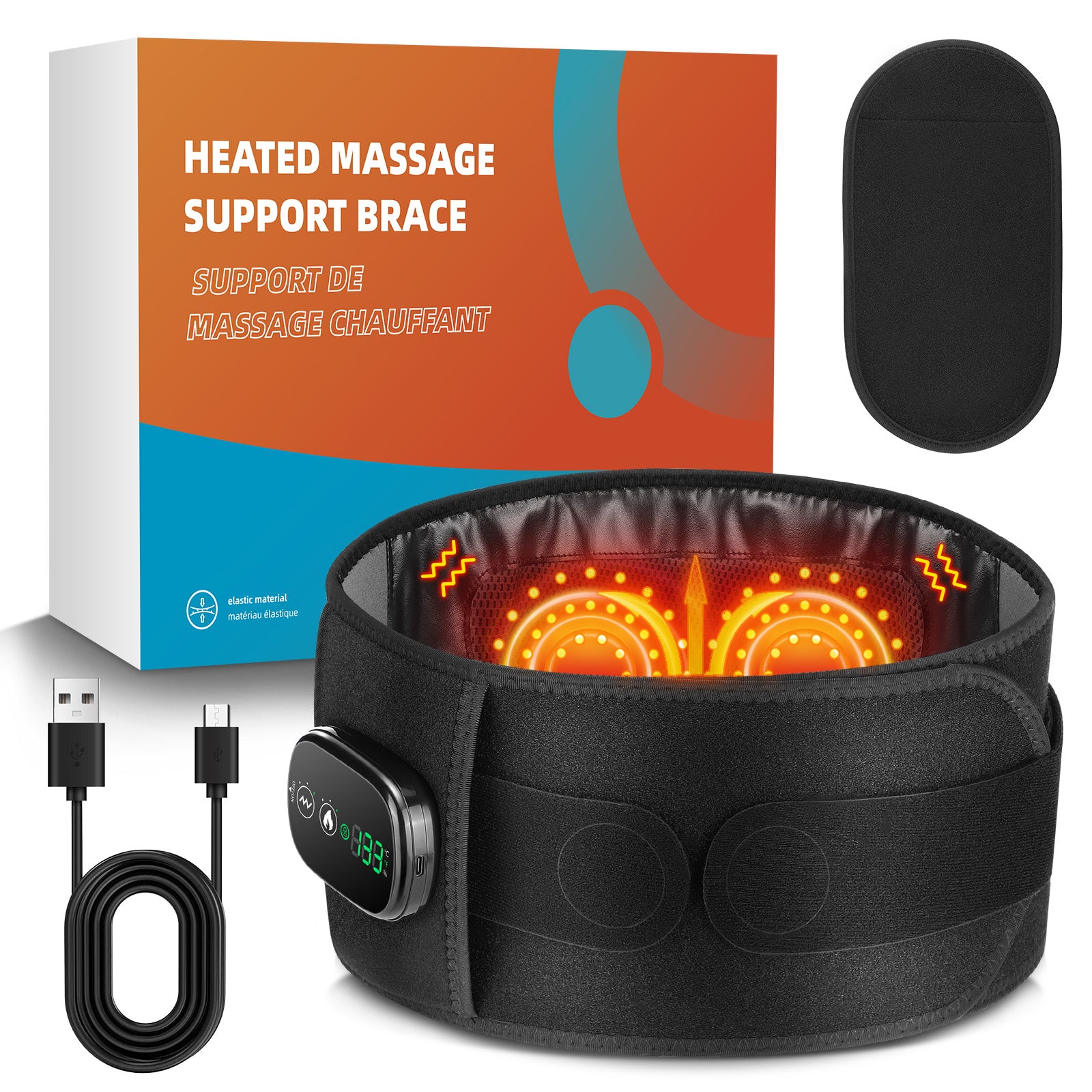 VibraHeat - Cordless Back Brace with Heat & Vibration