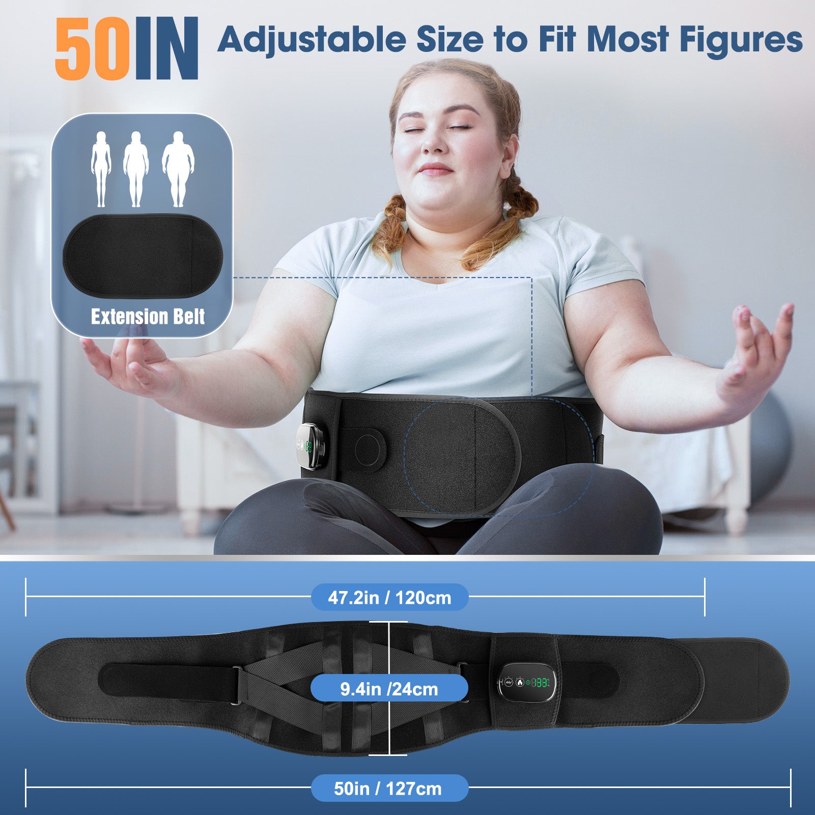 VibraHeat - Cordless Back Brace with Heat & Vibration