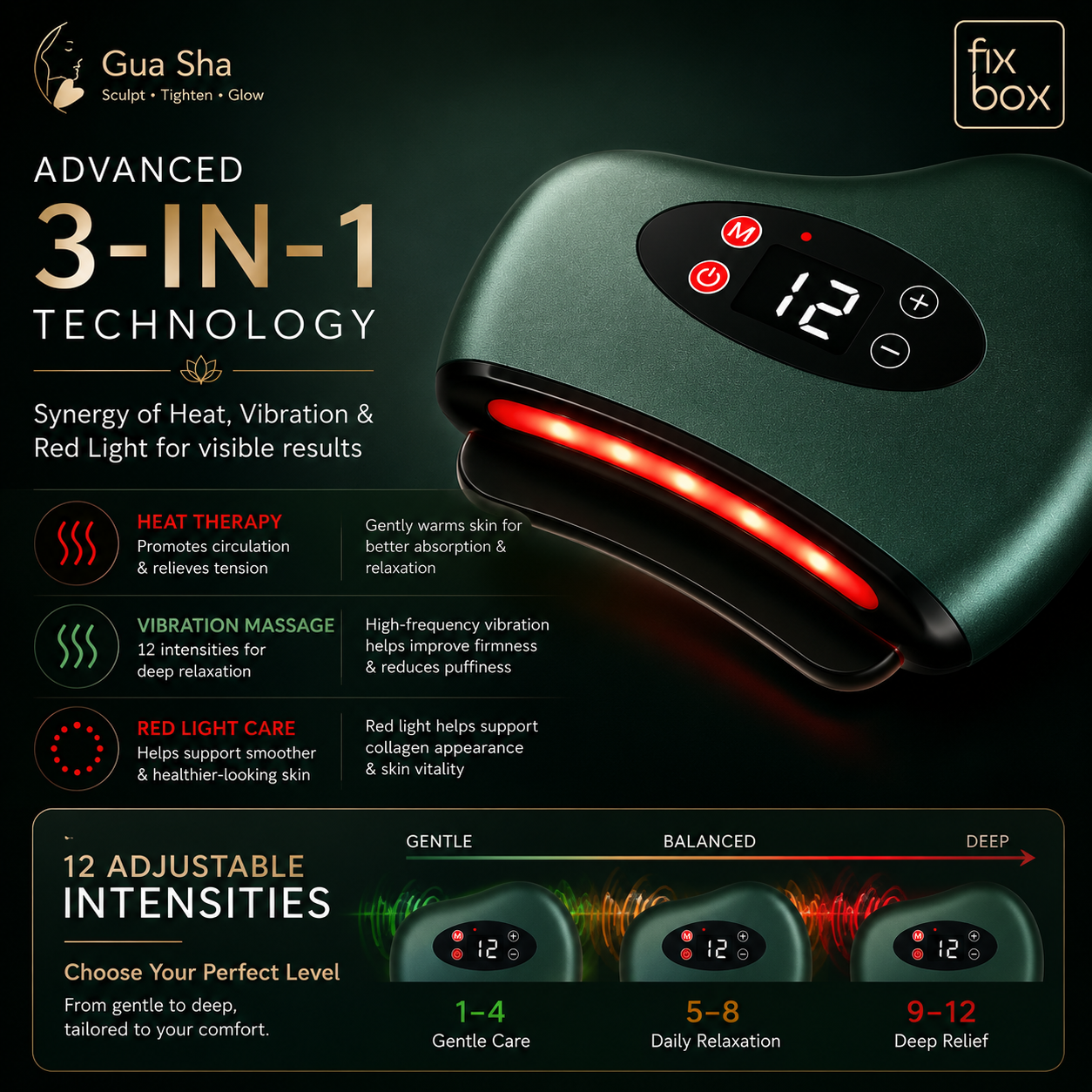 Gua Sha Electric Face & Body Massager with Heat & Vibration