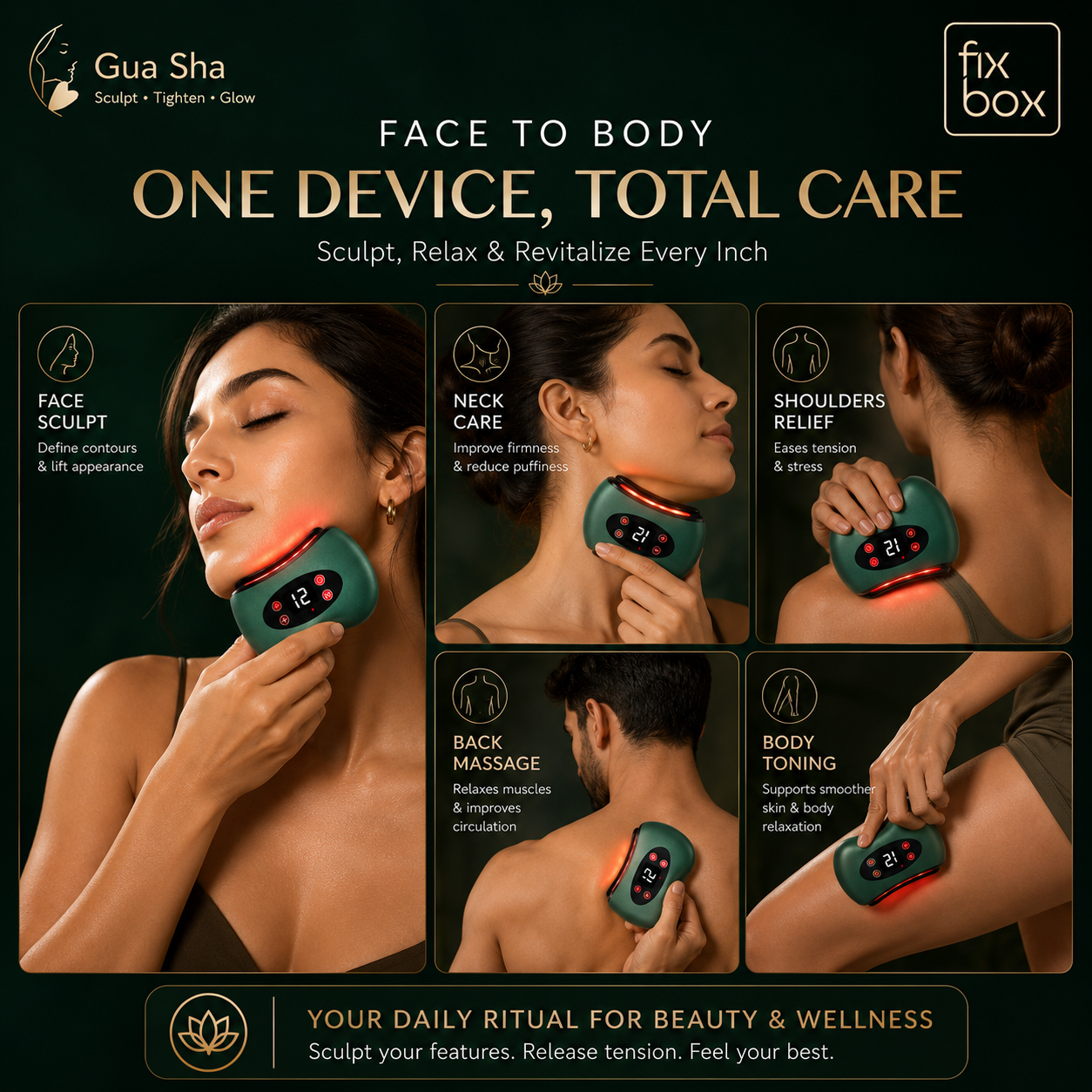 Gua Sha Electric Face & Body Massager with Heat & Vibration