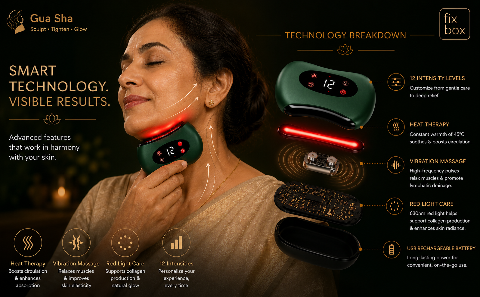 Gua Sha Electric Face & Body Massager with Heat & Vibration