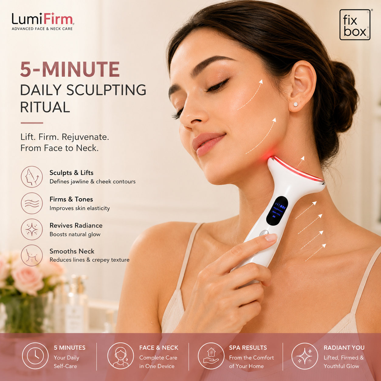 LumiFirm Face & Neck Beauty Device with Red Light and Microcurrent