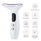 LumiFirm Face & Neck Beauty Device with EMS, Heat & 3-Color Light Therapy, Sonic Vibration, 4 Modes