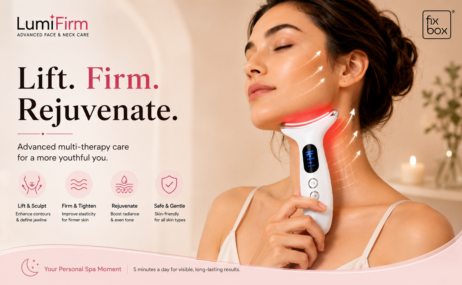 LumiFirm Face & Neck Beauty Device with Red Light and Microcurrent