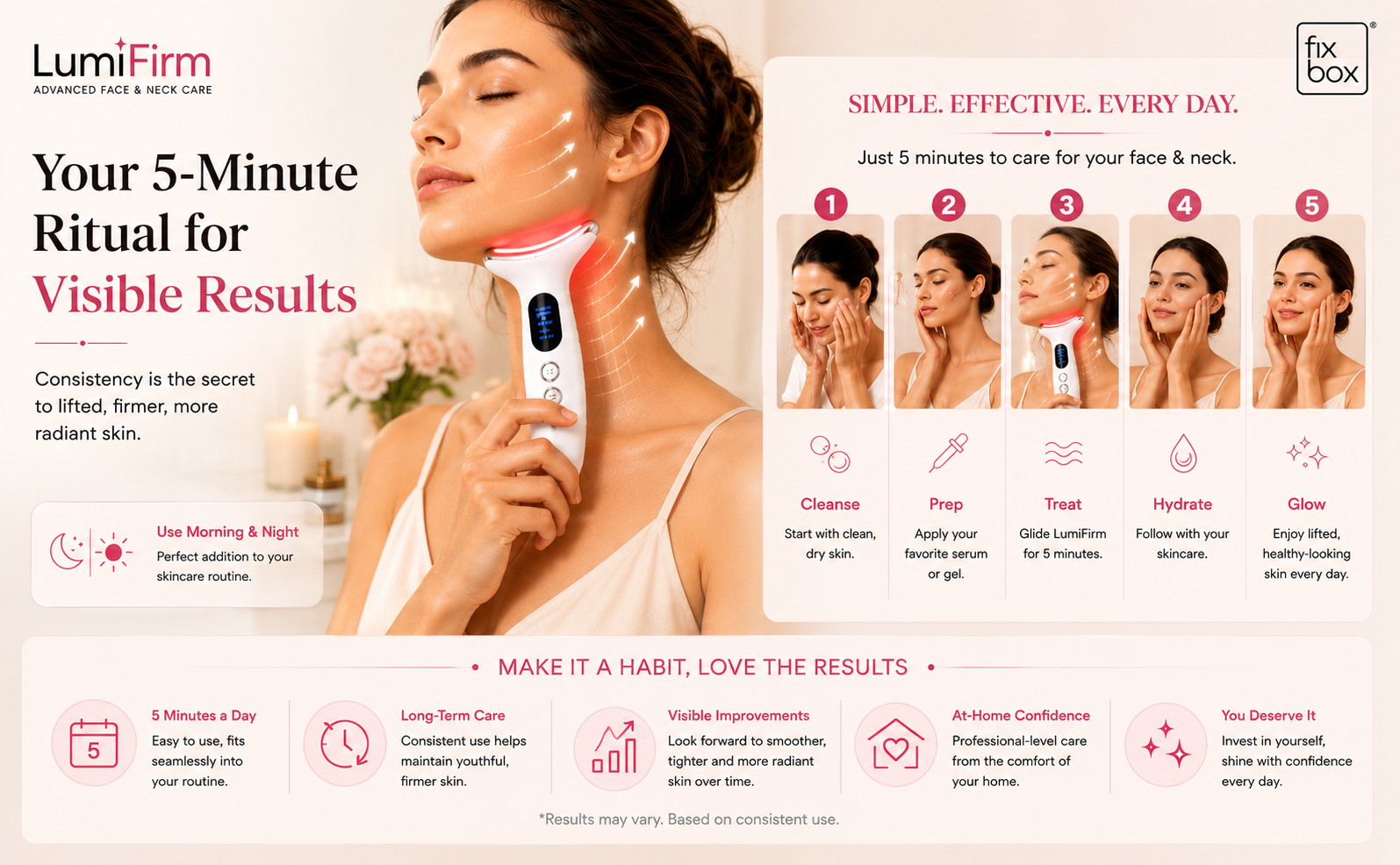 LumiFirm Face & Neck Beauty Device with Red Light and Microcurrent