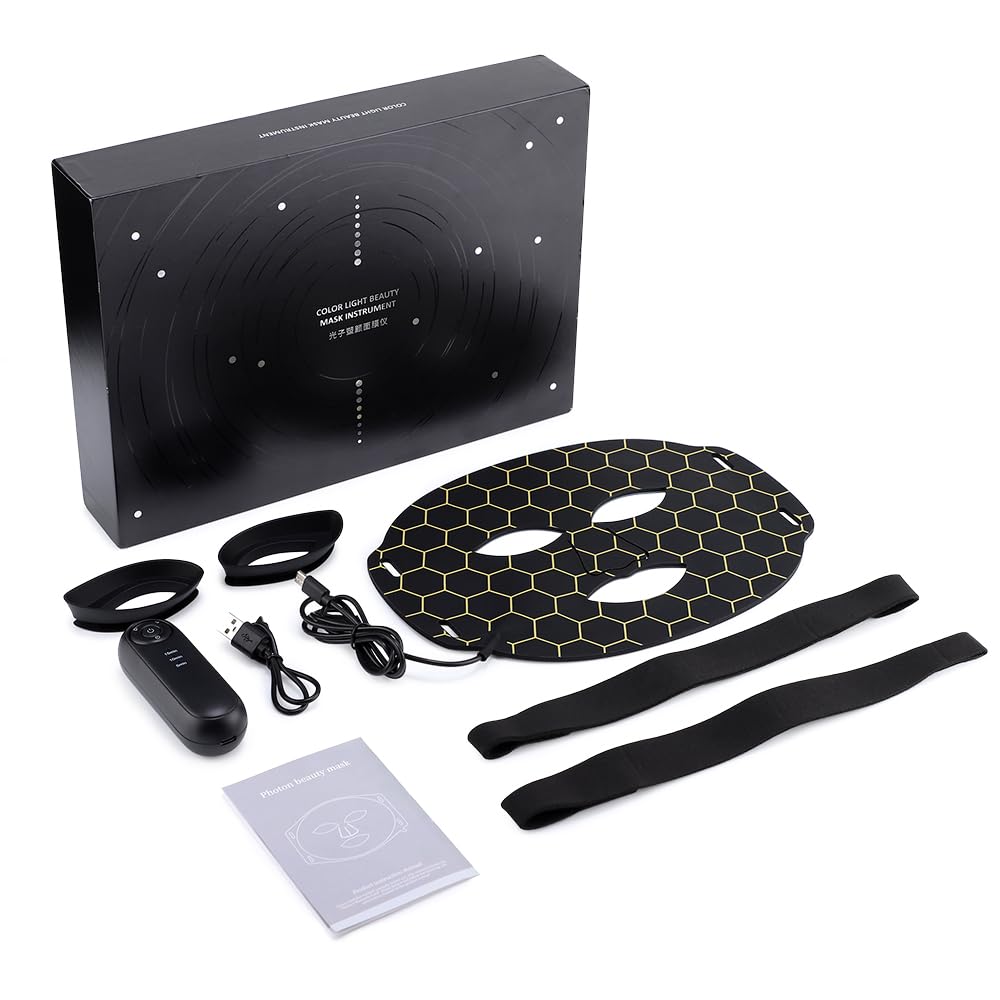 LumiGlow Pro – 7-Color LED Light Therapy Face Mask with Soft Silicone Fit, 96 LEDs, 3-Level Timer, Multi-Mode Controller for Skin Rejuvenation, Acne Care & Anti-Aging