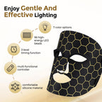 LumiGlow Pro – 7-Color LED Light Therapy Face Mask with Soft Silicone Fit, 96 LEDs, 3-Level Timer, Multi-Mode Controller for Skin Rejuvenation, Acne Care & Anti-Aging
