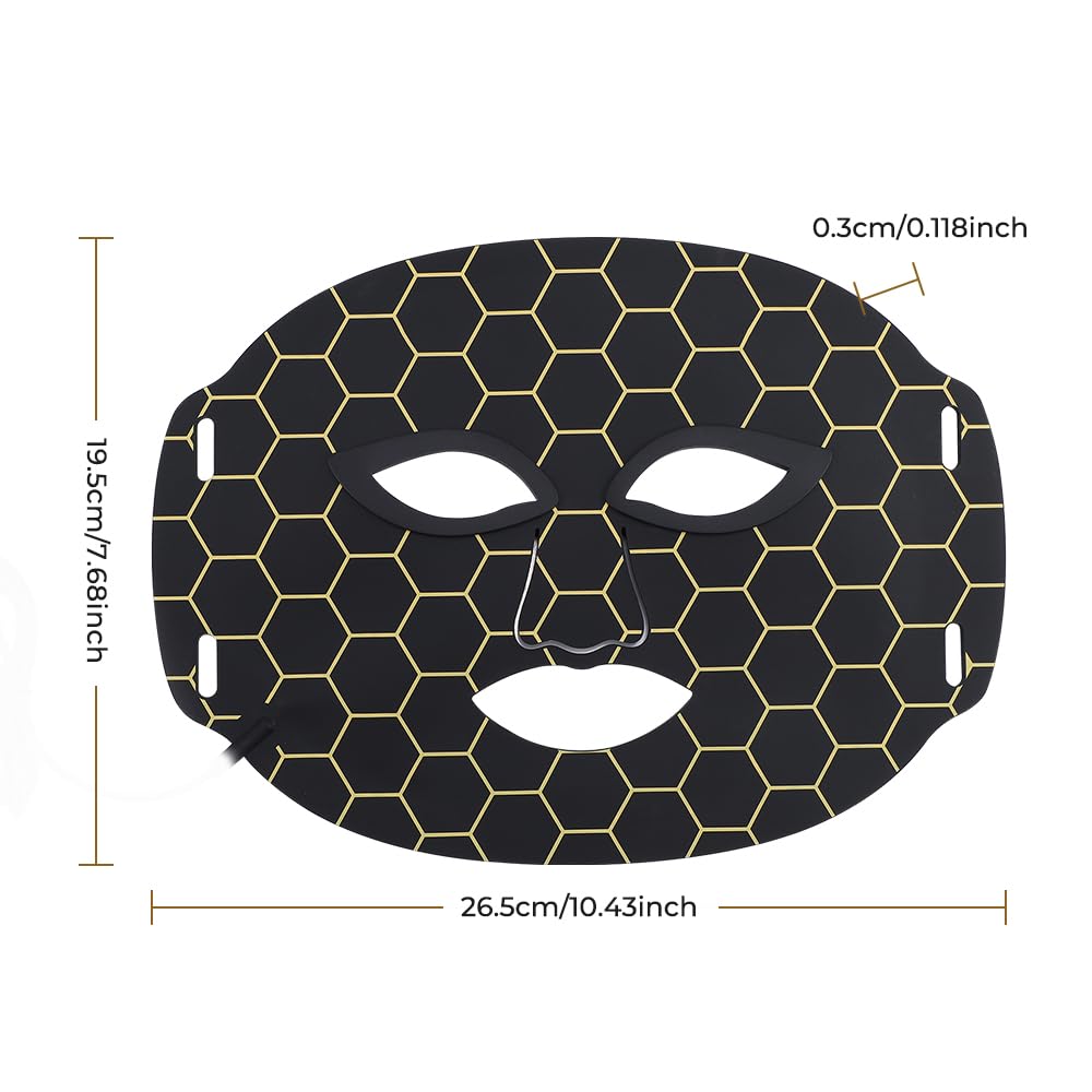 LumiGlow Pro – 7-Color LED Light Therapy Face Mask with Soft Silicone Fit, 96 LEDs, 3-Level Timer, Multi-Mode Controller for Skin Rejuvenation, Acne Care & Anti-Aging