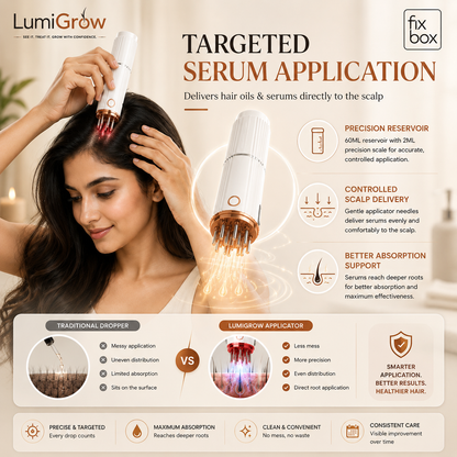 LumiGrow HD Scalp Analyzer & Serum Applicator Comb with 20X Camera, Red Light Therapy & Microcurrent Stimulation