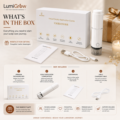 LumiGrow HD Scalp Analyzer & Serum Applicator Comb with 20X Camera, Red Light Therapy & Microcurrent Stimulation