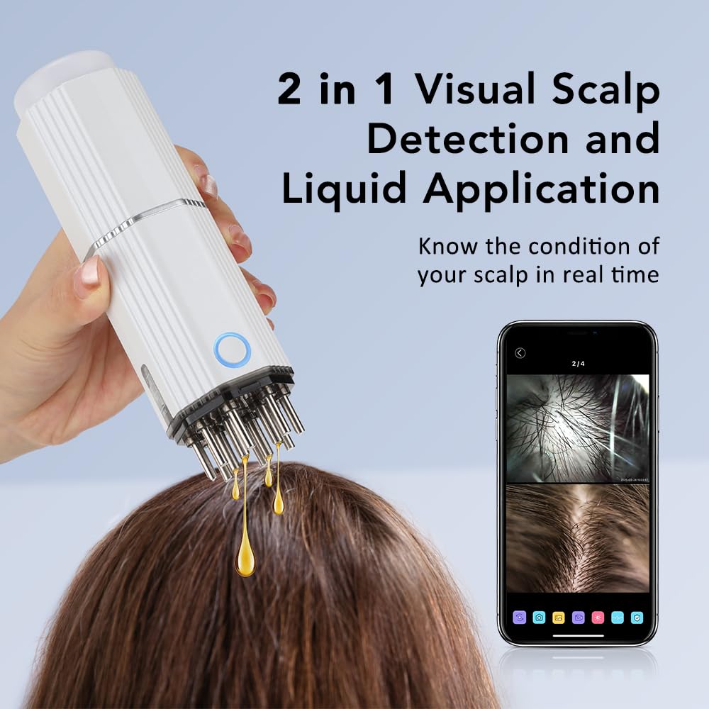 LumiGrow Camera Scalp Analyzer & Liquid Applicator Comb | 30W Pixel HD Camera 20X Magnification