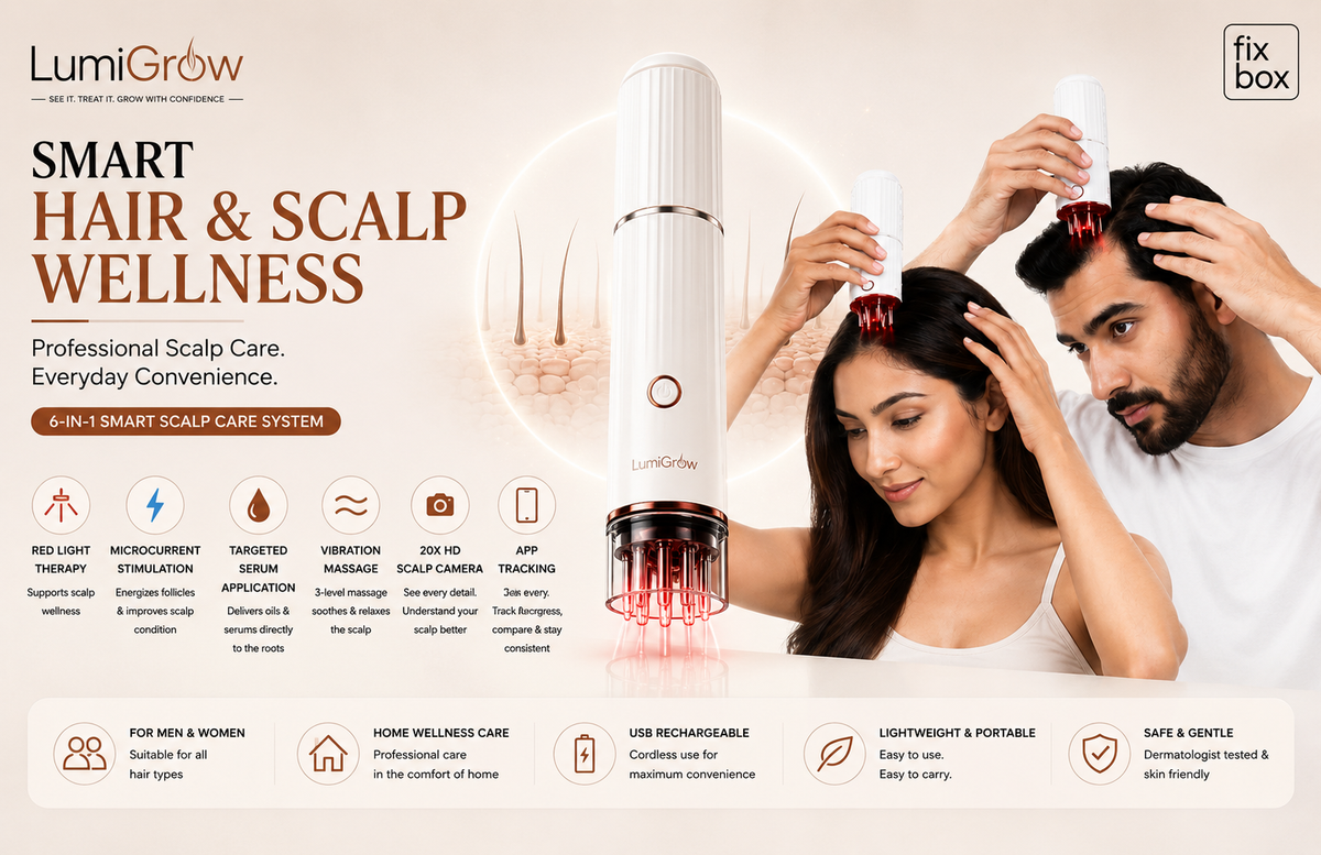 LumiGrow HD Scalp Analyzer & Serum Applicator Comb with 20X Camera, Red Light Therapy & Microcurrent Stimulation details