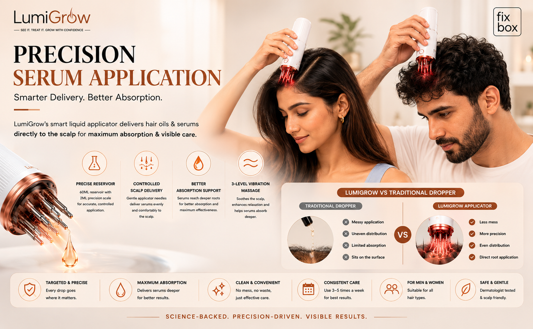 LumiGrow HD Scalp Analyzer & Serum Applicator Comb with 20X Camera, Red Light Therapy & Microcurrent Stimulation details