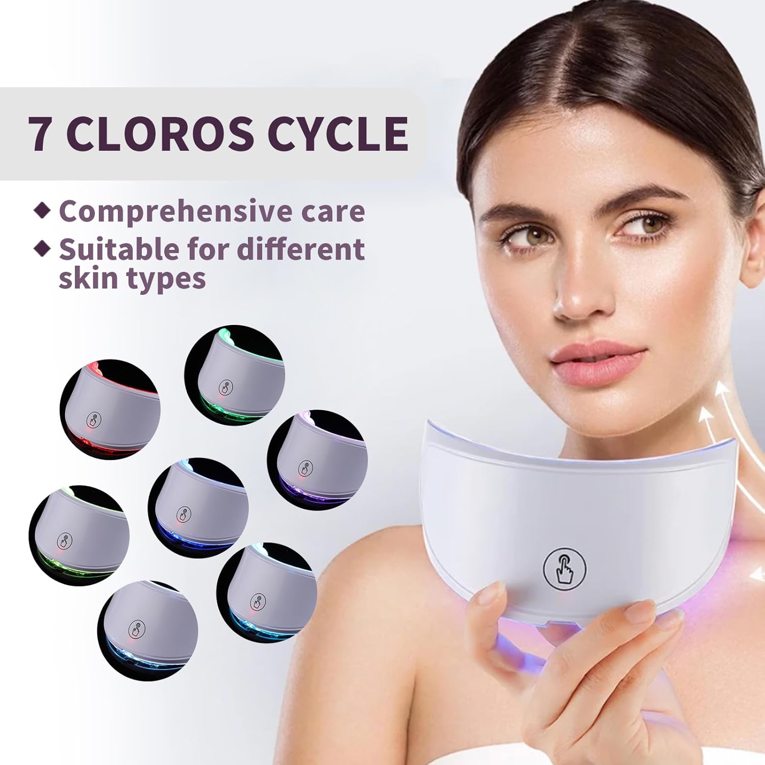 LumiLift Neck Pro | 7 Color LED Neck Light Therapy Device for Wrinkle Reduction & Anti-Ageing