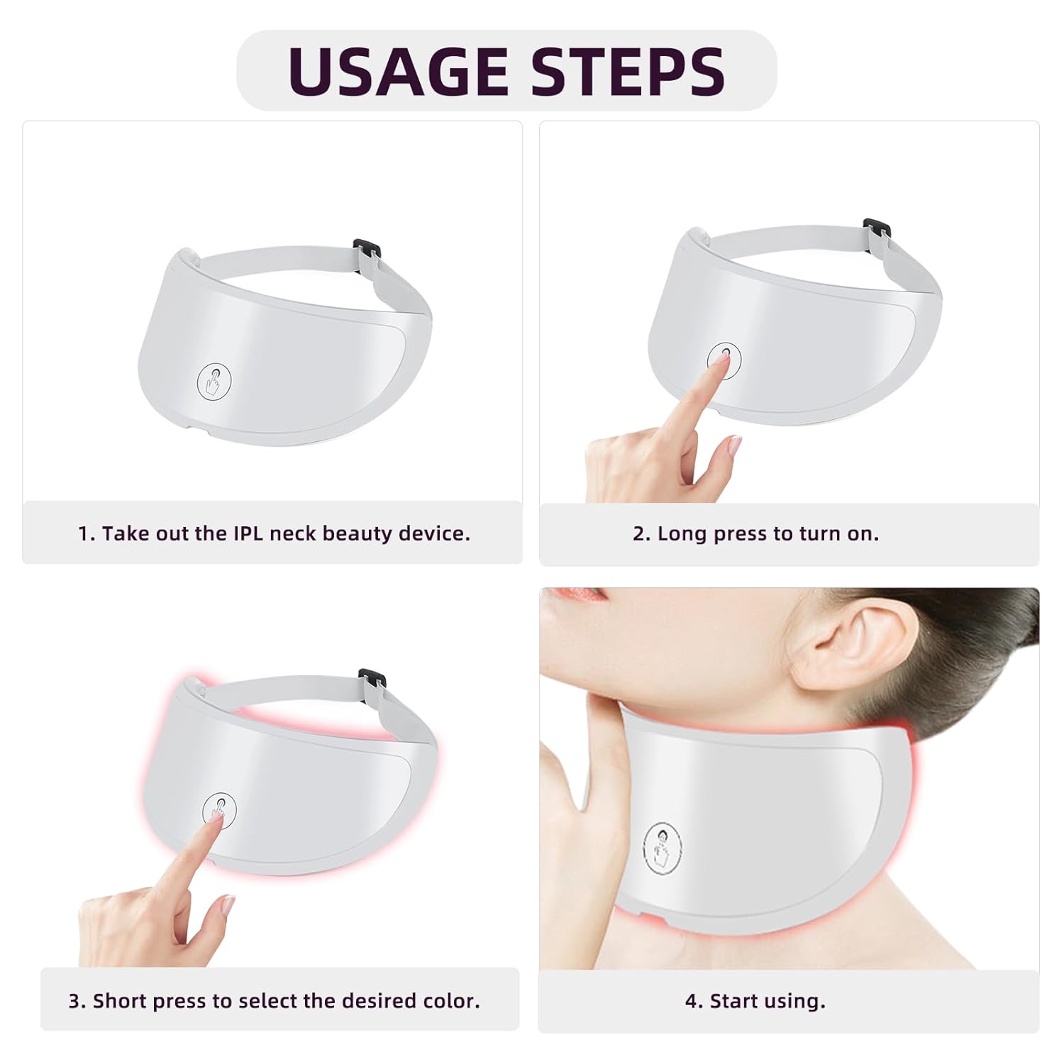 LumiLift Neck Pro | 7 Color LED Neck Light Therapy Device for Wrinkle Reduction & Anti-Ageing