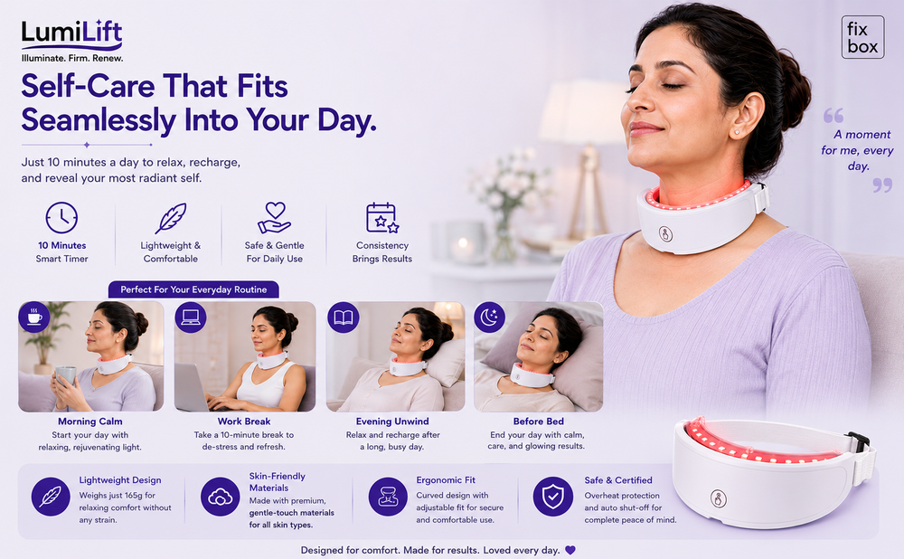 LumiLift Neck Pro Red Light Therapy Neck Device for Wrinkle Reduction & Anti-Ageing