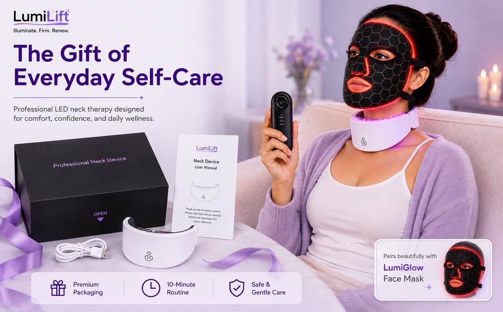 LumiLift Neck Pro Red Light Therapy Neck Device for Wrinkle Reduction & Anti-Ageing