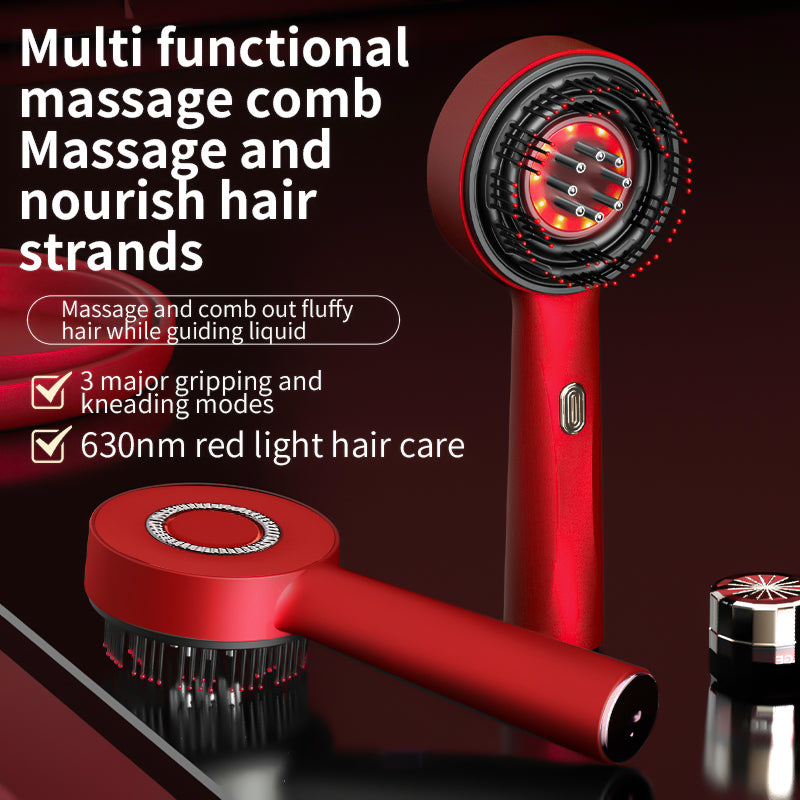 LumiRelax Pro- 3-in-1 Electric Scalp Massager, Hair Oil Applicator Comb with 630nm Red Light, Grasping Massage