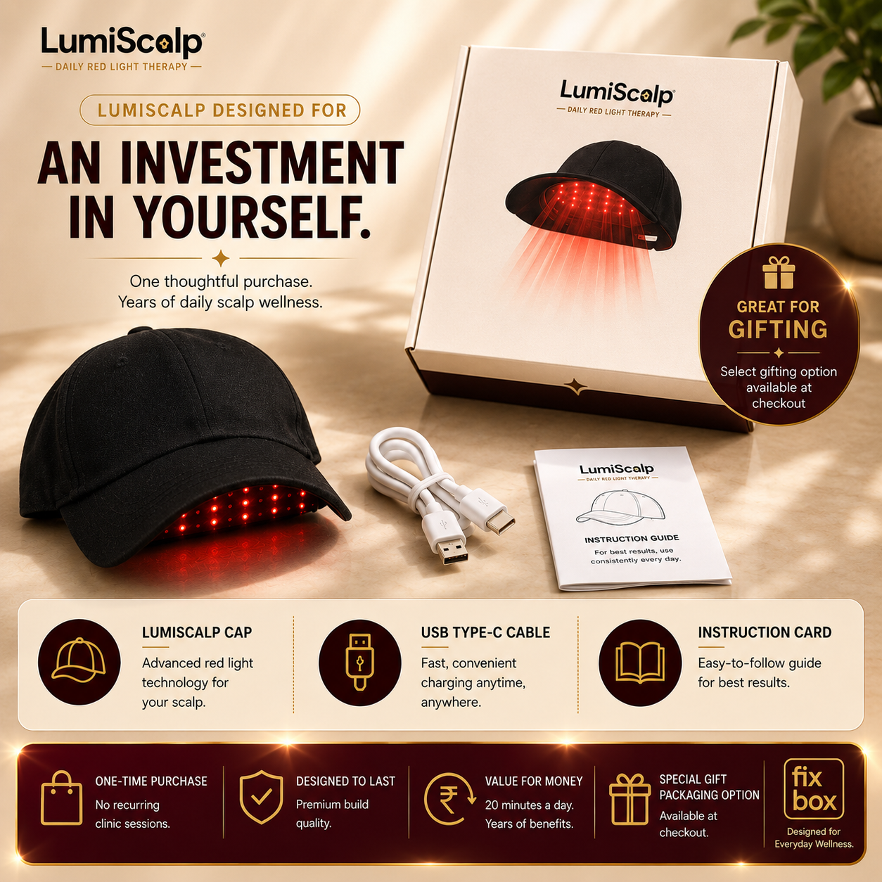 LumiScalp Red Light Therapy Cap for Hair Growth