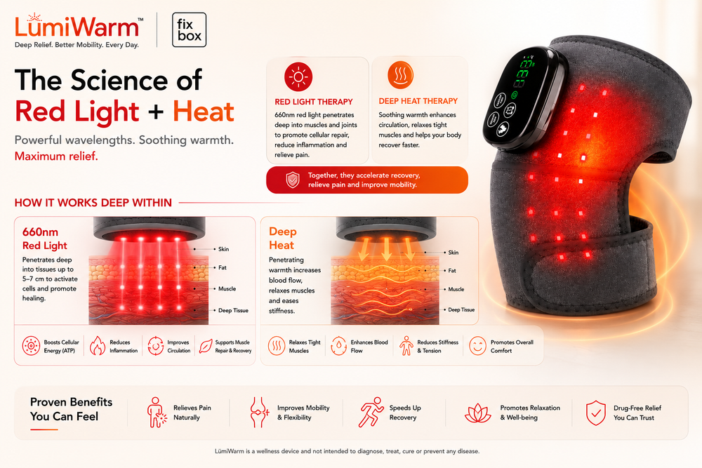 LumiWarm Red Light Therapy Knee Brace with Heat & Vibration Massage