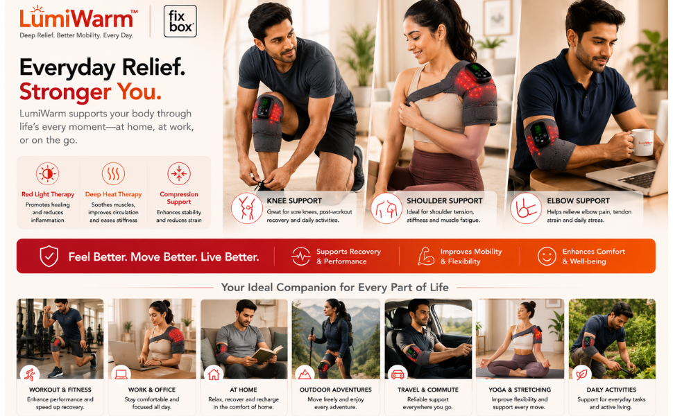 LumiWarm Red Light Therapy Knee Brace with Heat & Vibration Massage