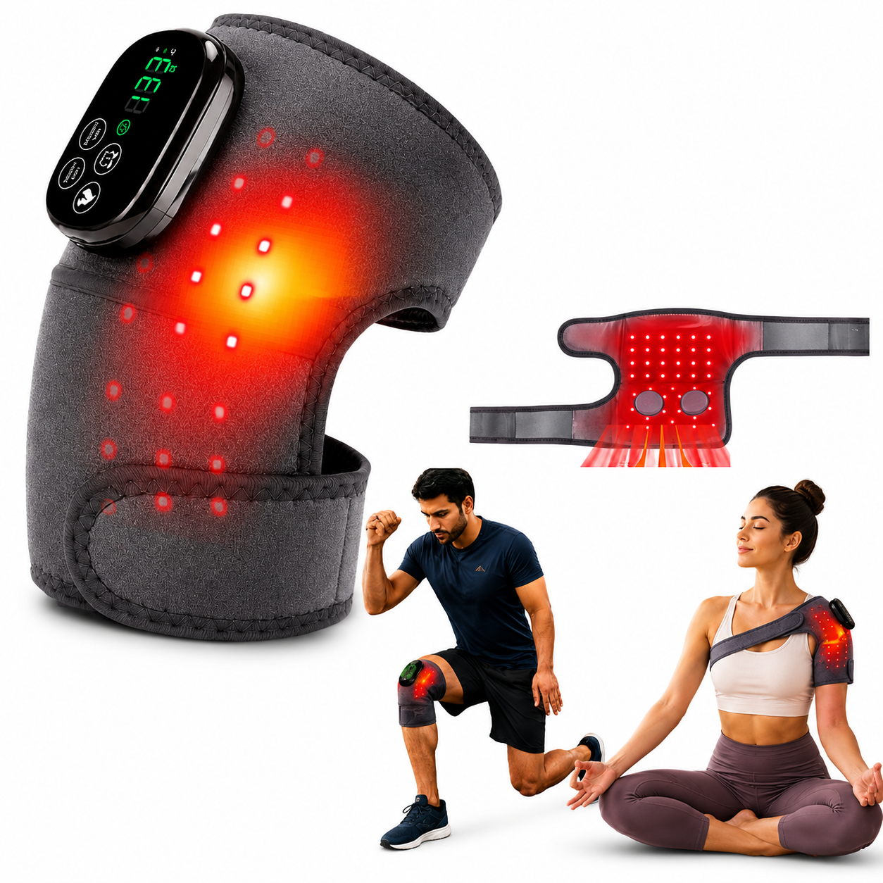 LumiWarm Red Light Therapy Knee Brace with Heat & Vibration Massage