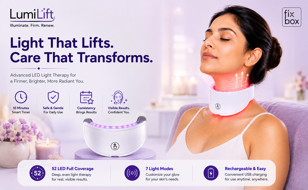 LumiLift Neck Pro Red Light Therapy Neck Device for Wrinkle Reduction & Anti-Ageing