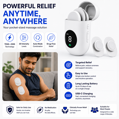PulsePod Wireless TENS and EMS Muscle Stimulator