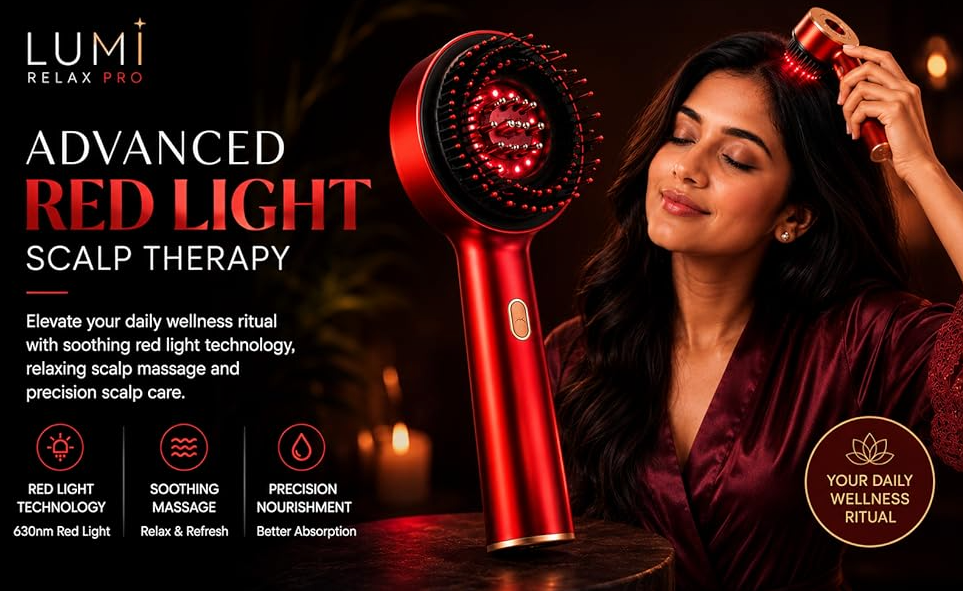 LumiRelax Pro Scalp Massager with Red Light Therapy