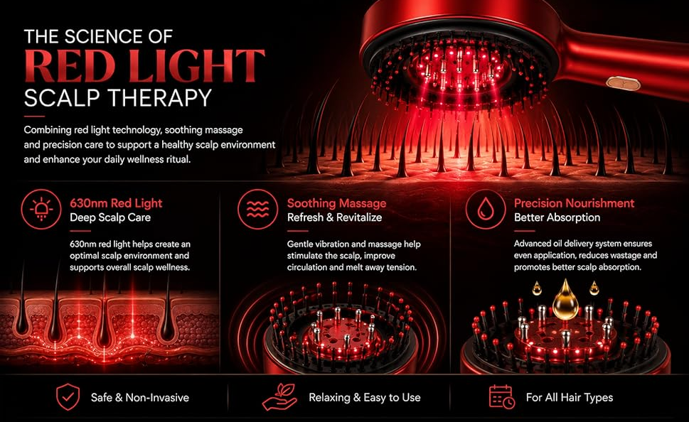 LumiRelax Pro Scalp Massager with Red Light Therapy