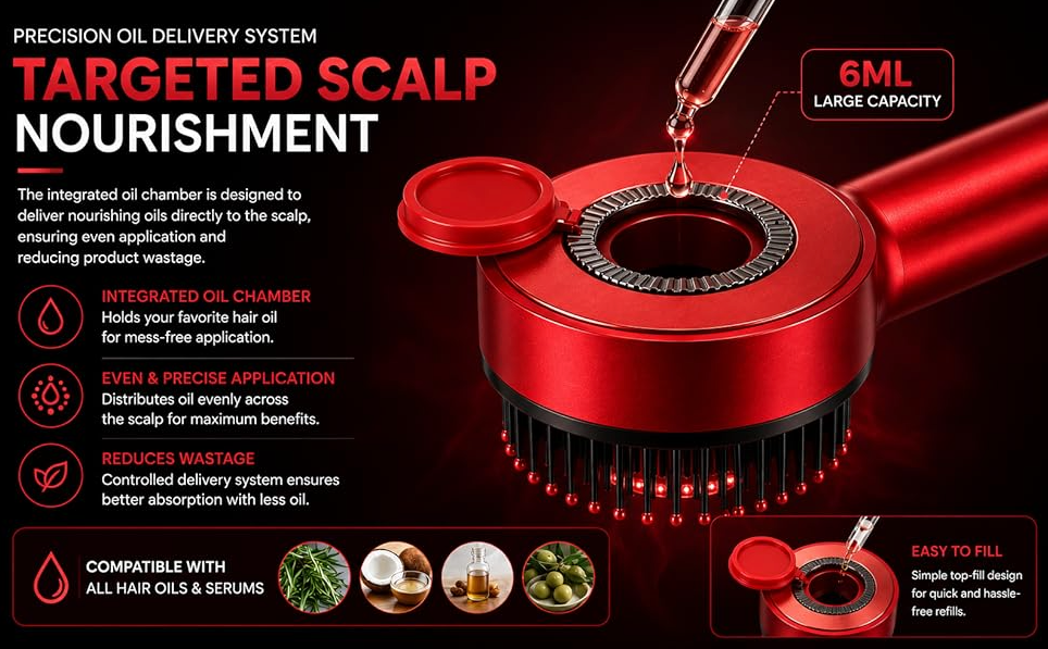 LumiRelax Pro Scalp Massager with Red Light Therapy