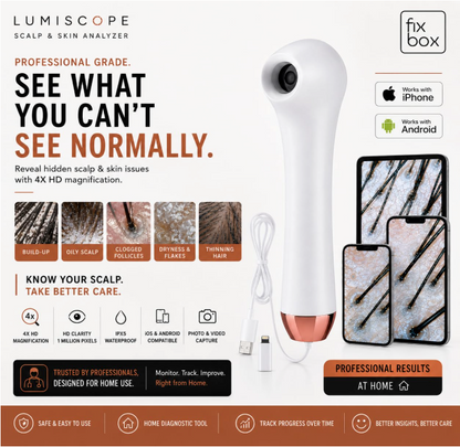LumiScope Scalp, Hair & Skin Analyzer | 4X Magnification HD Camera