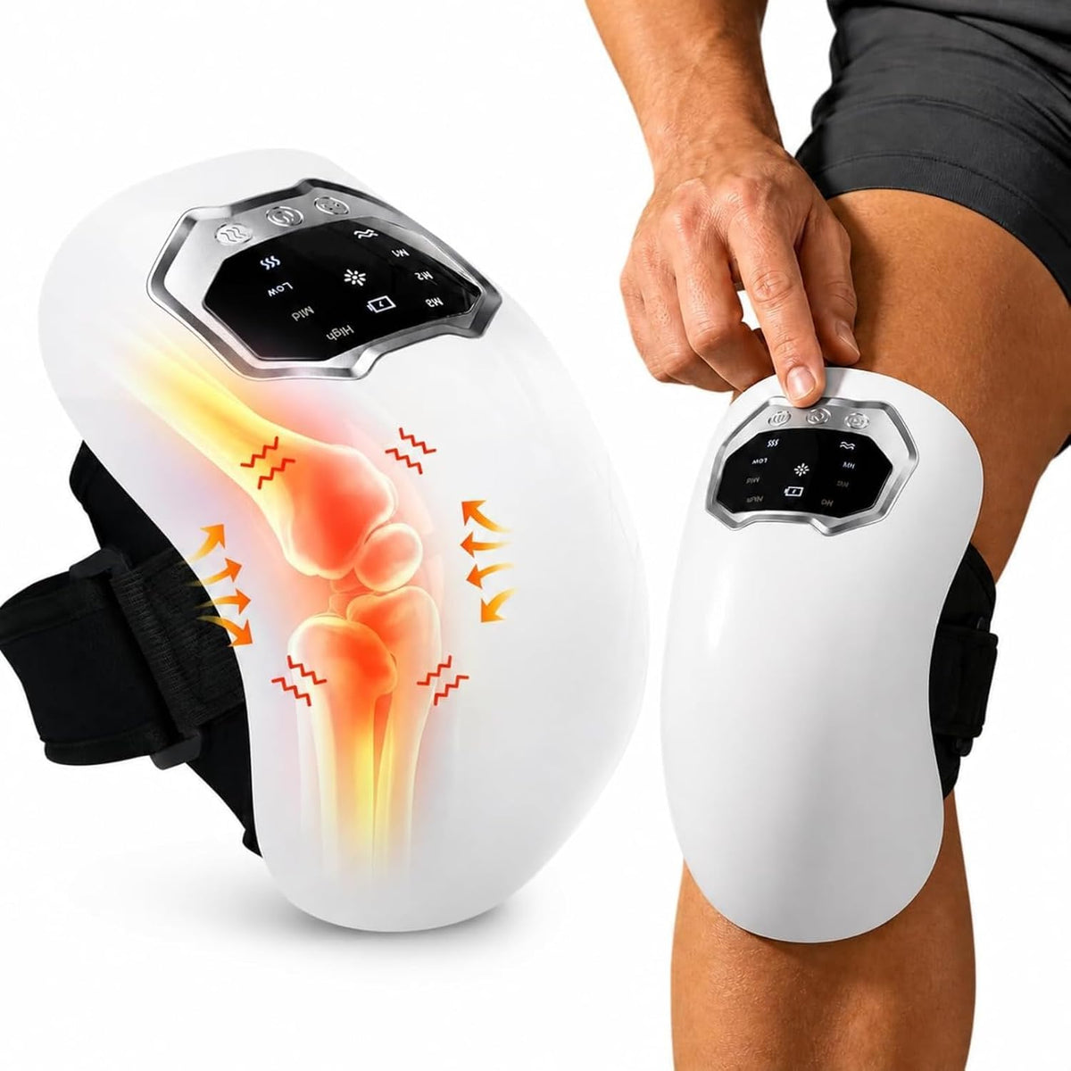 Bliss Knee Massager with heat, red light, and vibration therapy