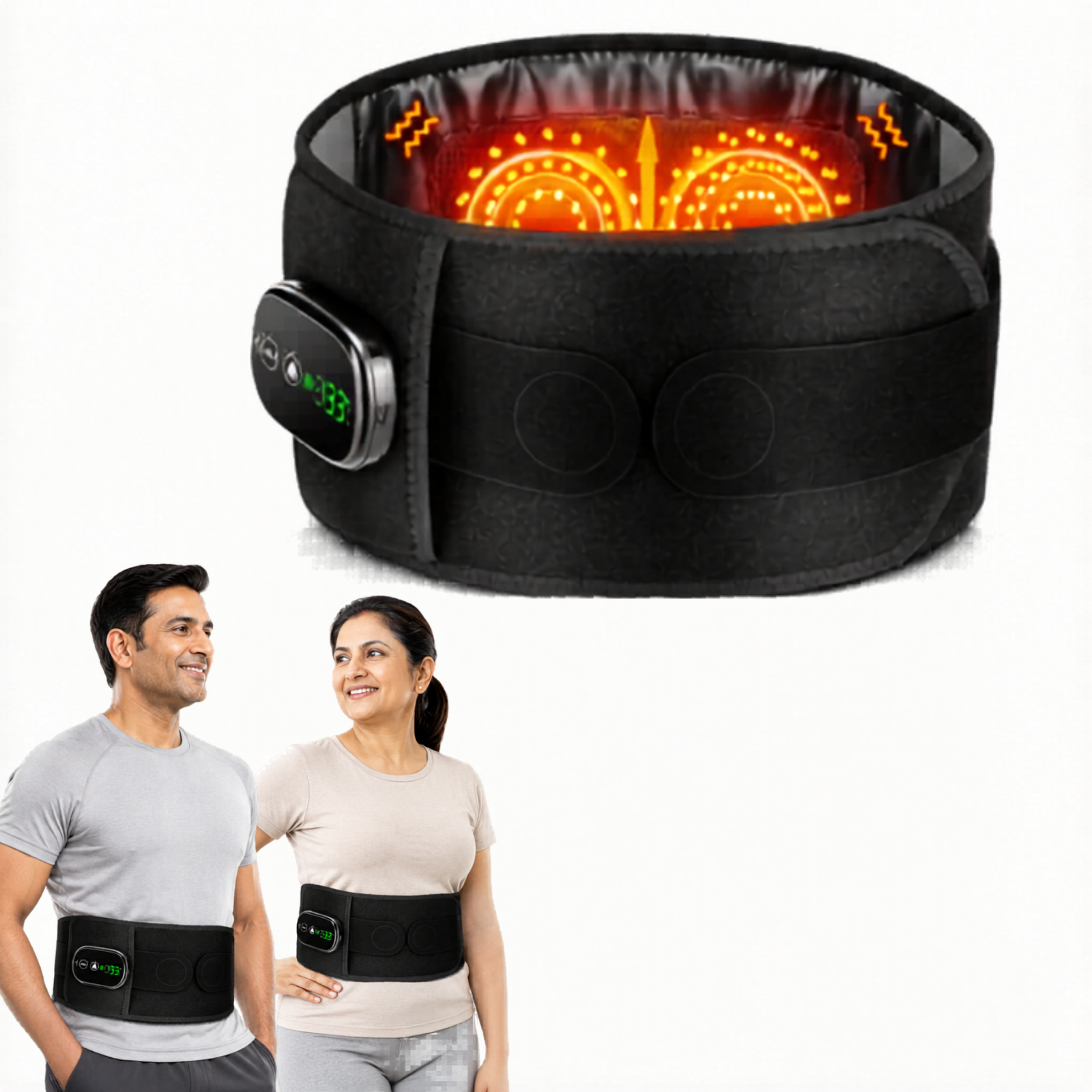 VibraHeat Heated Back Brace with Vibration Massage | Rechargeable Lumbar Support Belt for Lower Back Comfort, Relaxation, Recovery & Daily Wellness